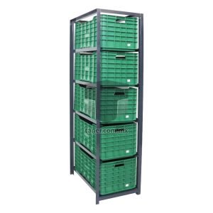 Estructura Cajonera Con 5 Contenedor Grande Cerrado Repro