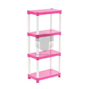 Estante Plástico Chico Rosa 4 Niveles
