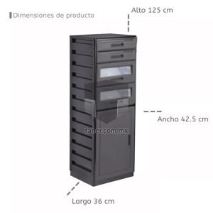 Venta de Anaqueles TANER CDMX y Queretaro-Archivador Plastico Mixto Gris 02a