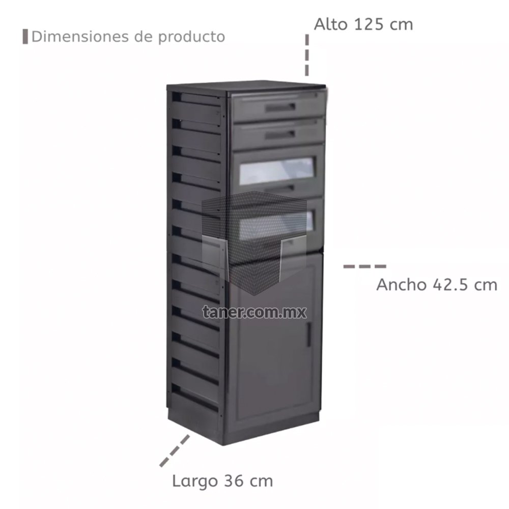 Venta de Anaqueles TANER CDMX y Queretaro-Archivador Plastico Mixto Gris 02a